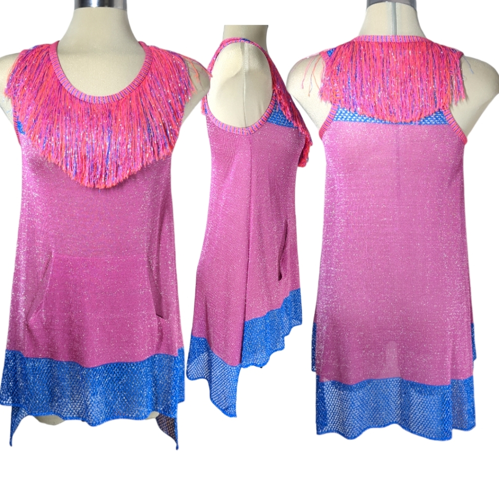 SPACE Style Concept Purple and Blue Sparkle Top Size S